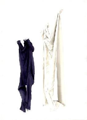 Cot Sheet and Old Guernsey, 2004 (w/c on paper) 