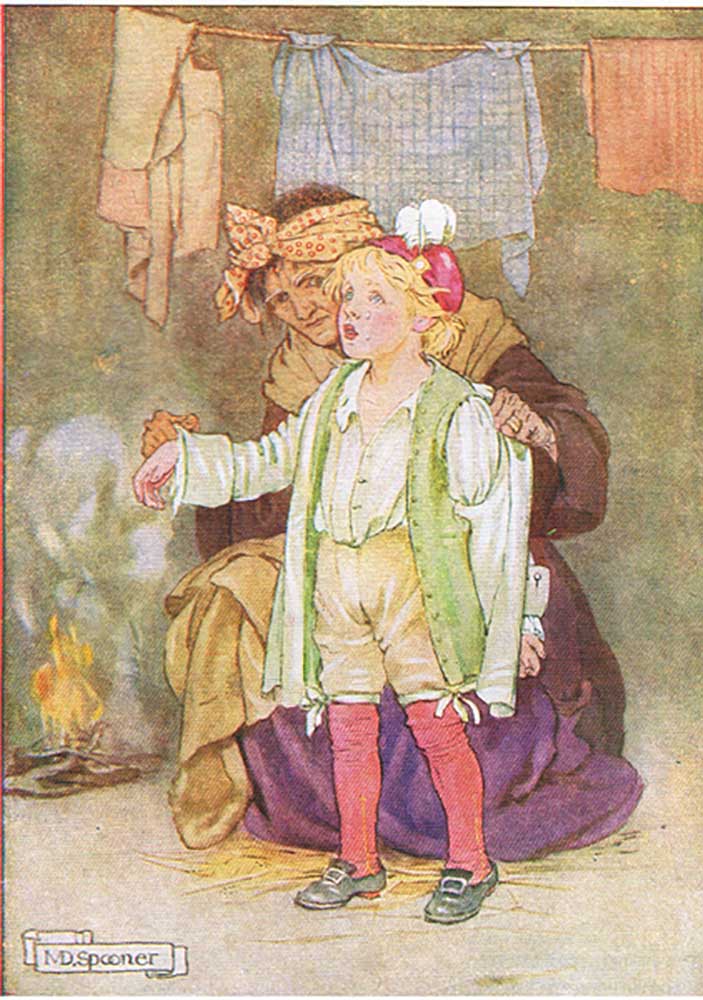 They stripped him of his velvet and feathers and lace (from the story Edwy and the Echo), illustrati from Minnie Didbin Spooner