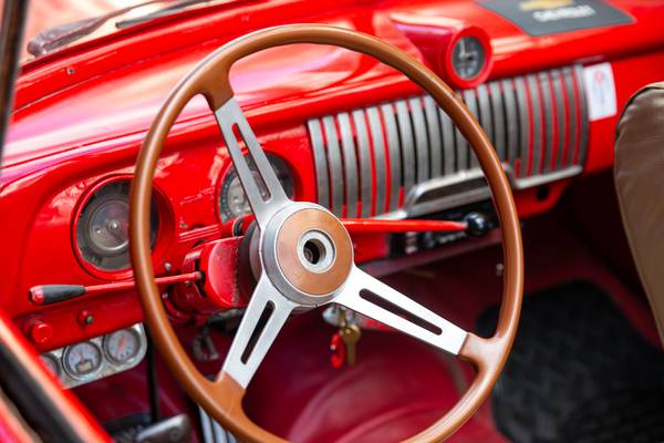 Havana, Cuba, Oldtimer, steering wheel from Miro May