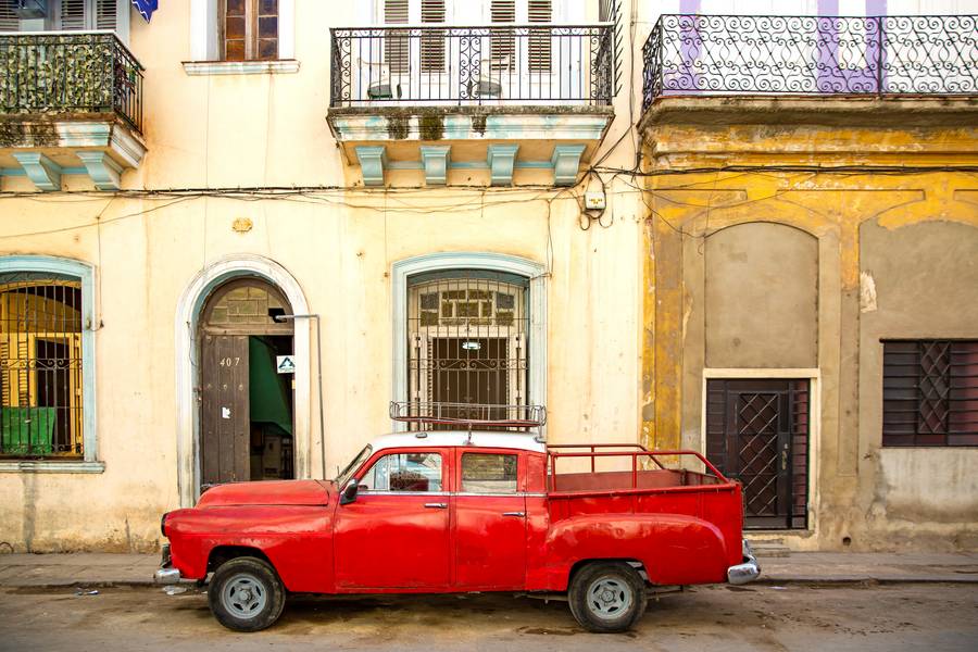 Red Oldtimer in Havana, Cuba from Miro May
