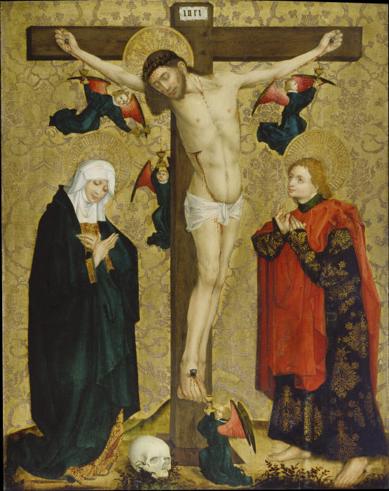 The Crucifixion with Mary and Saint John the Evangelist from Mittelrheinischer Meister um 1450/60