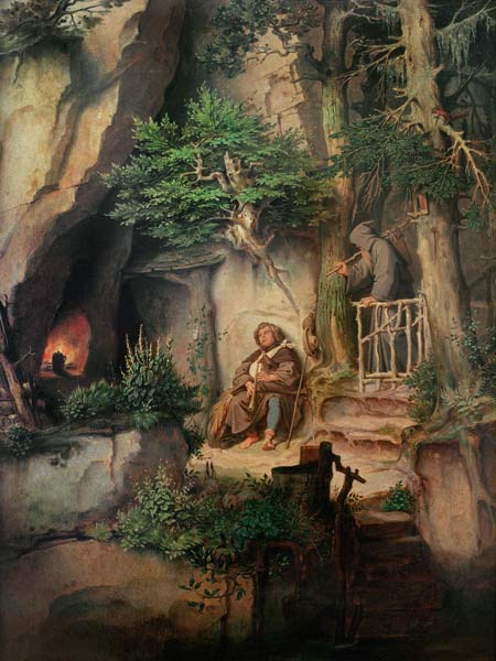 A ministrel with a hermit from Moritz von Schwind