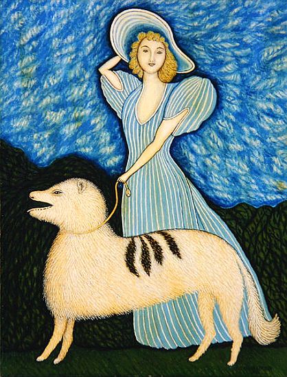 Girl with Dog from Morris Hirshfield
