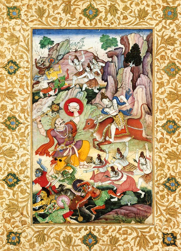 Shiva killing the Demon Andhaka from Mughal School