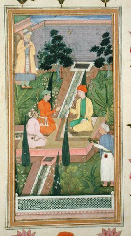 Water gardens, from the Clive Album from Mughal School