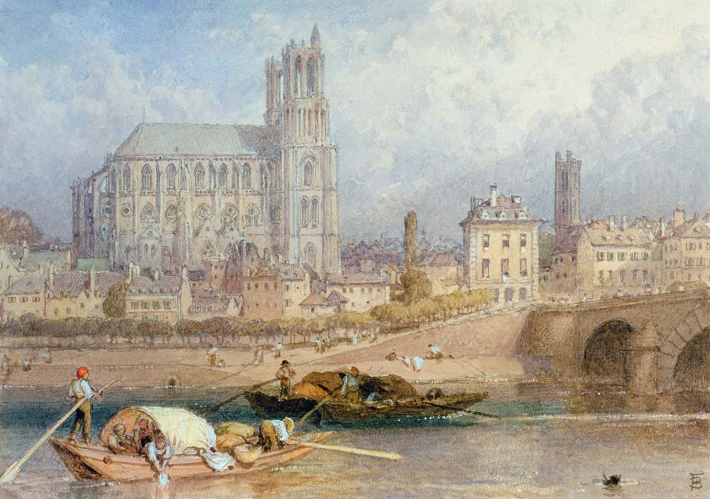 Nantes Cathedral from the River from Myles Birket Foster