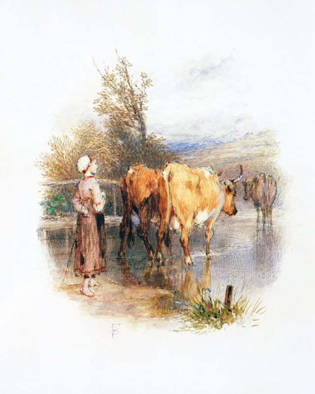 The Young Cowherd from Myles Birket Foster