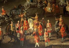 A Cavalcade in the Winter Riding School of the Vienna Hof to celebrate the defeat of the French army