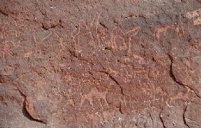 Petroglyphs from the side of a cliff