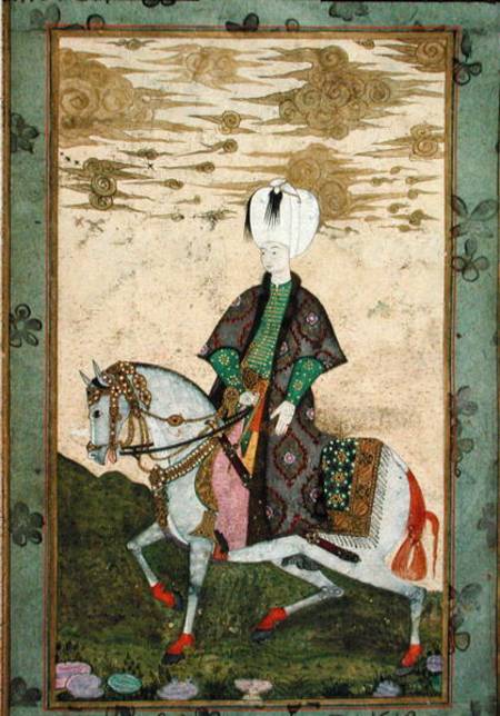 Equestrian portrait of Sultan Osman II (1603-22) from Nakshi