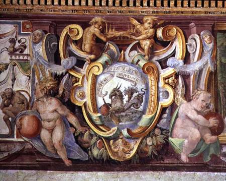 The 'Sala del Granduca di Toscana' (Hall of the Grand Duke of Tuscany) detail of the frieze depictin from Nanni  di B. Bigio  & Bartolomeo Ammannati