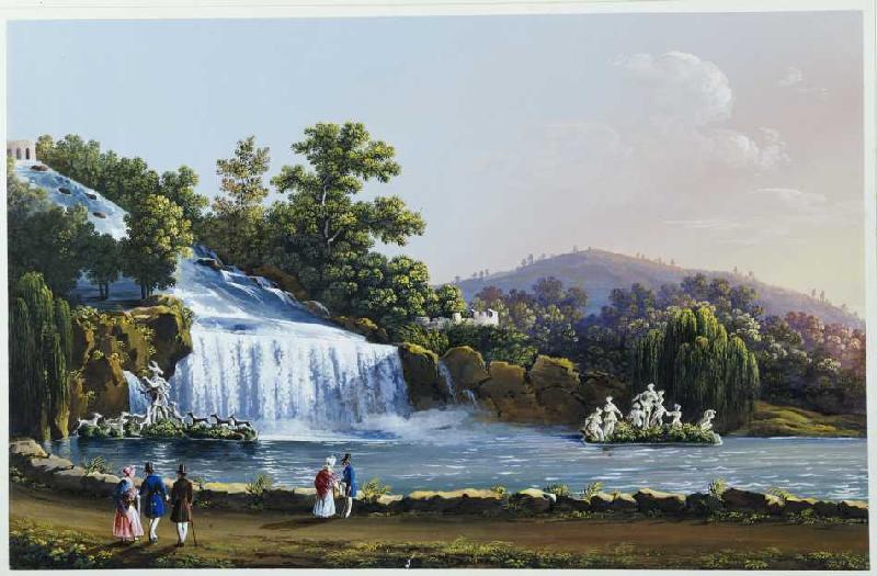 Die großen Wasserfälle von Caserta. from Neapolitan Schule