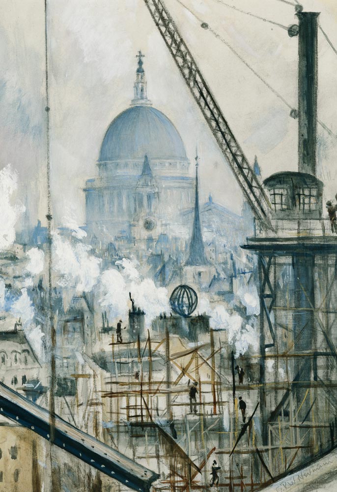 St Paul's Cathedral vom Telegraph Building aus, Fleet Street. from Christopher R.W. Nevinson