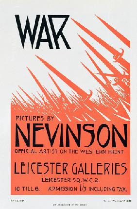 War Pictures by Nevinson, Official Artist on the Western Front, poster for an exhibition