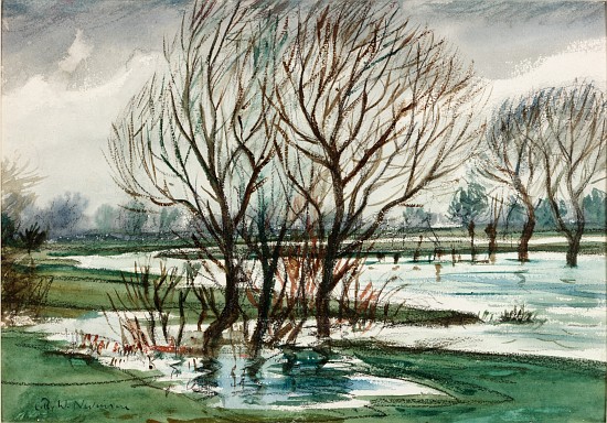 Willows (chalk and watercolour on paper from Christopher R.W. Nevinson