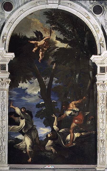 St. Peter Martyr Stabbed by Hired Assassins (copy of the painting by Titian lost in the fire of the from Niccolo Cassana