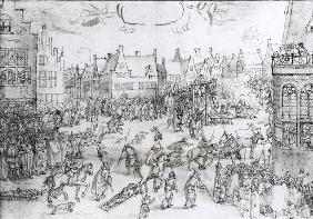 The Death of the Gunpowder Conspirators, 31st January 1606 (engraving) (b/w photo)