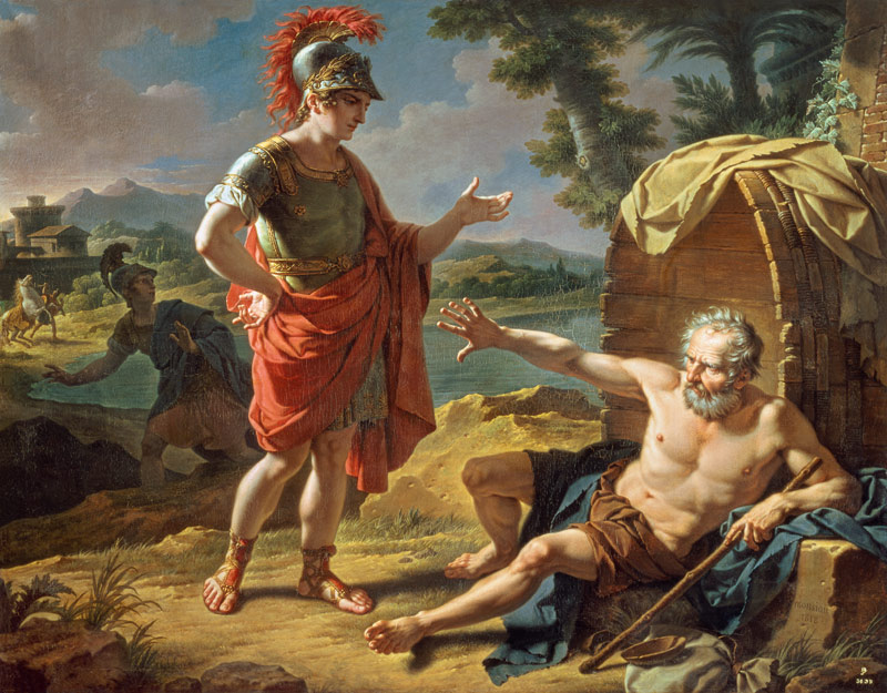 Alexander and Diogenes from Nicolas André Monsiau