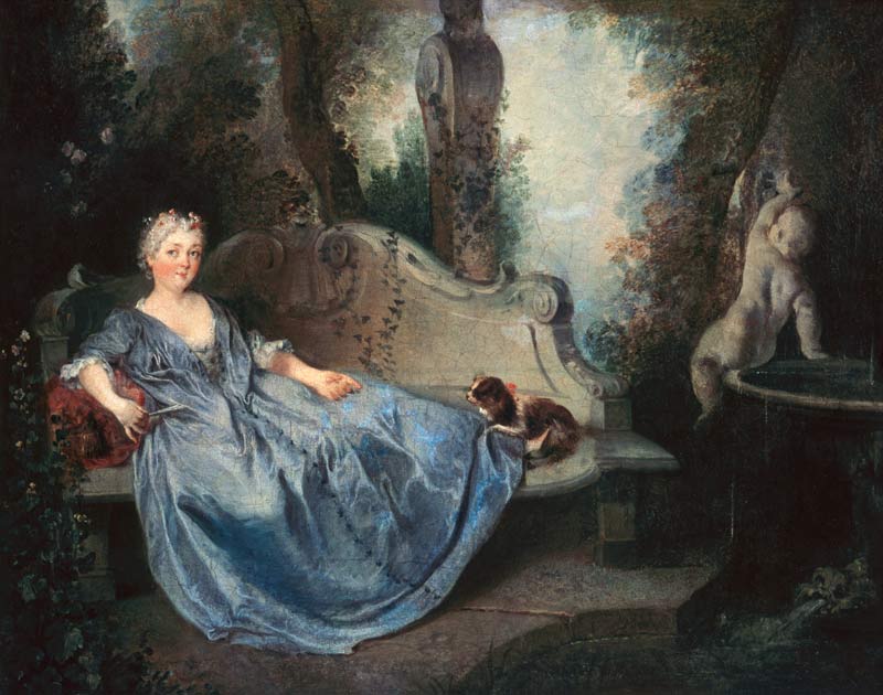 A Lady in a garden from Nicolas Lancret