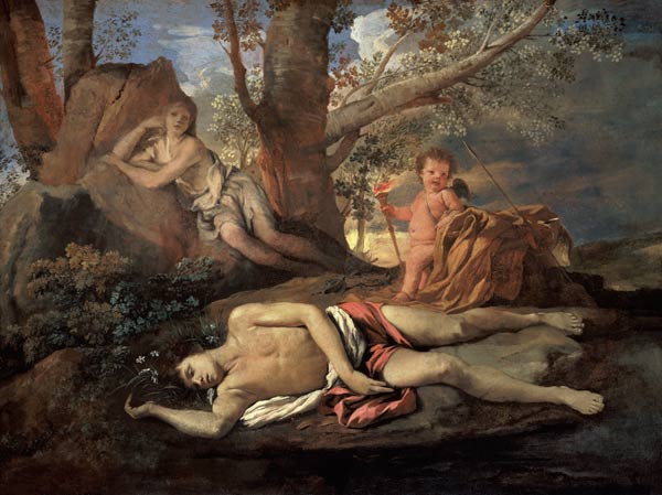 Narziss and echo. from Nicolas Poussin