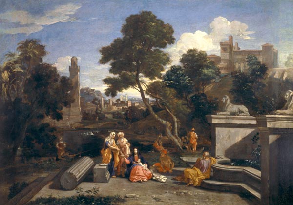 Rest on the Flight / French Paint./ C17 from Nicolas Poussin