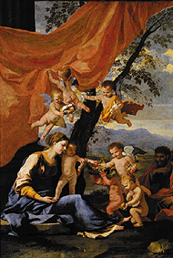 The sacred family from Nicolas Poussin