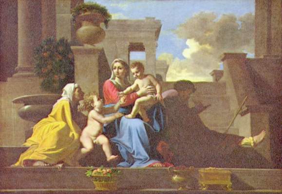 Holy Family on the stairs from Nicolas Poussin