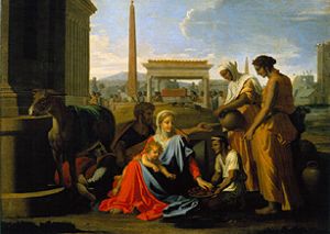 Rest at the flight to Egypt from Nicolas Poussin