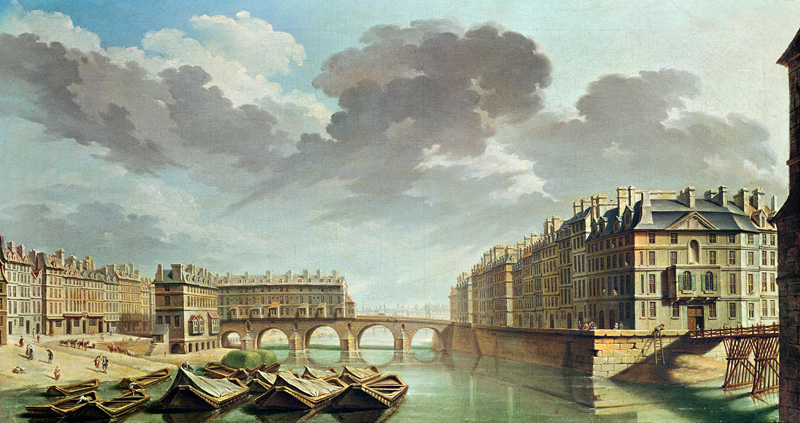 The Ile Saint-Louis and the Pont Marie in 1757 from Nicolas Raguenet