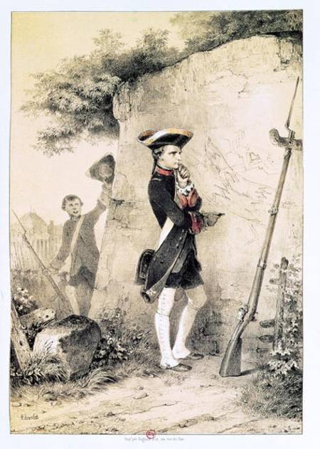 Napoleon I (1769-1821) at Military School in 1783, illustration from 'L'Empereur et la Garde Imperia from Nicolas Toussaint Charlet