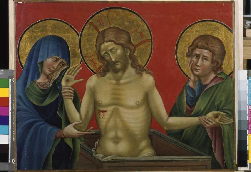 Jesus as a pain man with Maria and Johannes. from Nicoletto Semitecolo