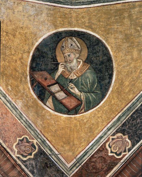 St.Augustine / Fresco by Semitecolo /C14 from Nicoletto Semitecolo