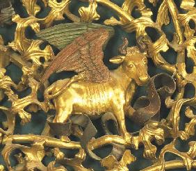 Isenheimer Altar, Detail: Stier, Evangelistensymbol des Lukas
