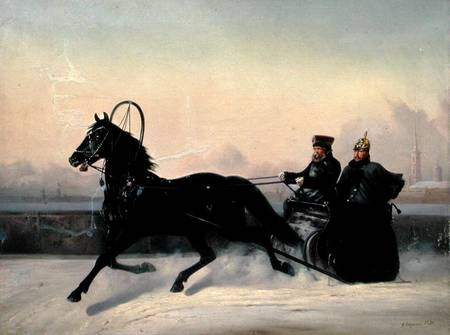 Emperor Nicholas I (1796-1855) Driving in a Sleigh from Nikolai Egorevich Sverchkov