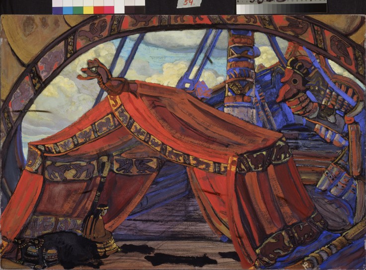 Stage design for the opera Tristan and Isolde by R. Wagner from Nikolai Konstantinow. Roerich