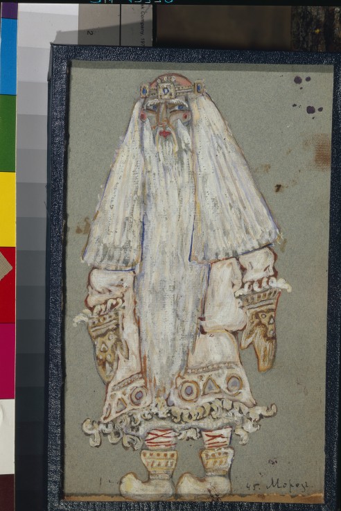 Ded Moroz. Costume design for the theatre play Snow Maiden by A. Ostrovsky from Nikolai Konstantinow. Roerich