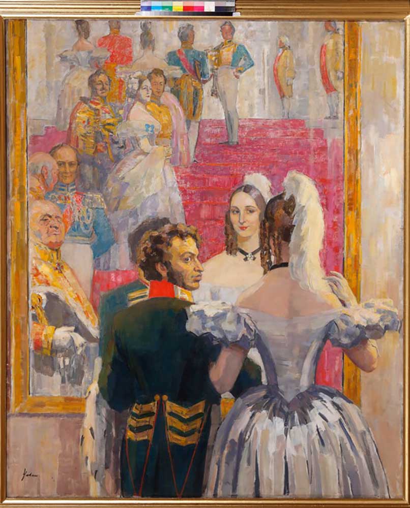 Poet Alexander Pushkin with his wife in the Imperial Anichkov Palace from Nikolai Pavlovich Ulyanov