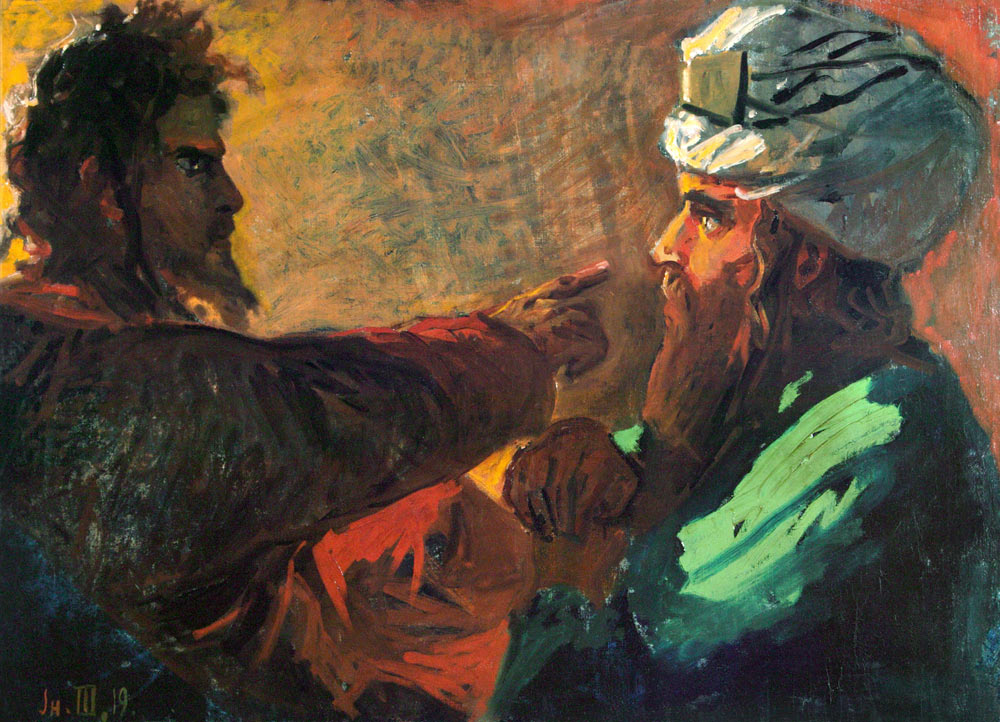 Christ and Nicodemus (Study) from Nikolai Nikolajewitsch Ge