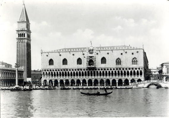 View of Palazzo Ducale and the Campanile of S. Marco (b/w photo) from 