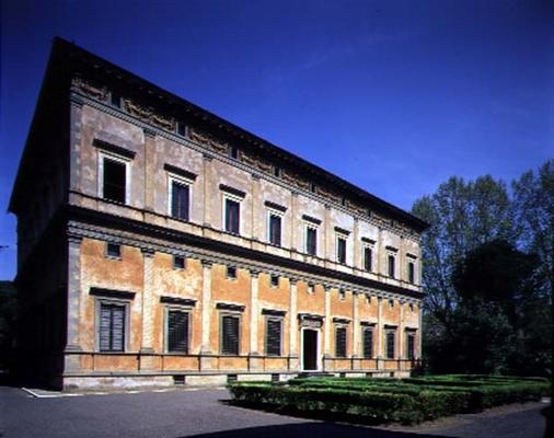 Lateral view of the facade, designed by Baldassarre Peruzzi (1481-1536) 1506 (photo) from 