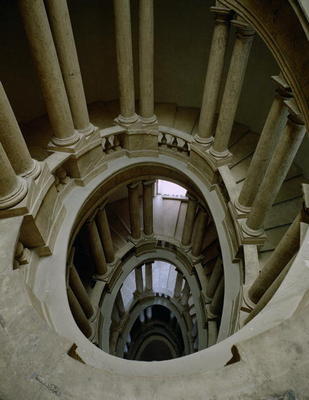 The 'Palazzetto' (Little Palace) detail of the spiral staircase seen from above, designed by Ottavia from 