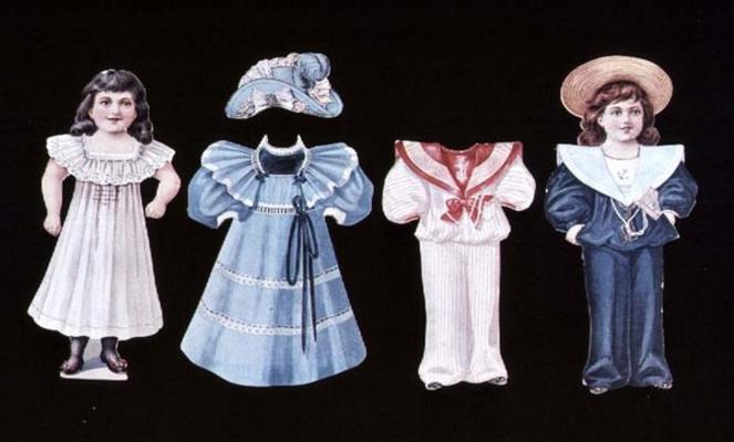 20:Paper dolls and dresses produced by Hoods as a fashion advertisement, English, 1894 from 