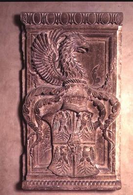 Coat of arms of the Gonzaga family, 15th century (limestone) (pair of 78772) from 