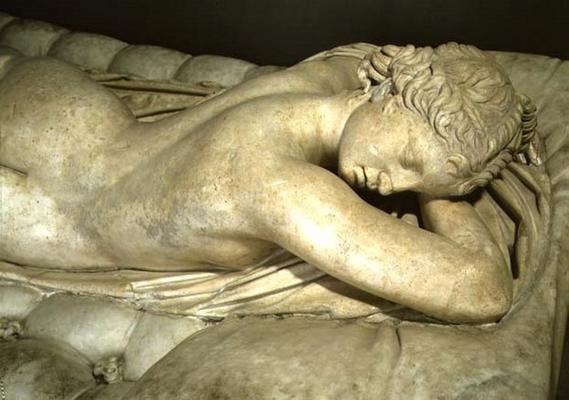 The Sleeping Hermaphrodite, copy after an original of the 2nd century BC, the mattress is an additio from 