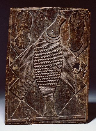 A Baule Door, Anuan,  Carved In Relief With A Fish from 