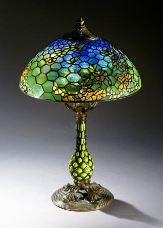 A ''Butterfly'' Leaded Glass And Bronze Table Lamp from 