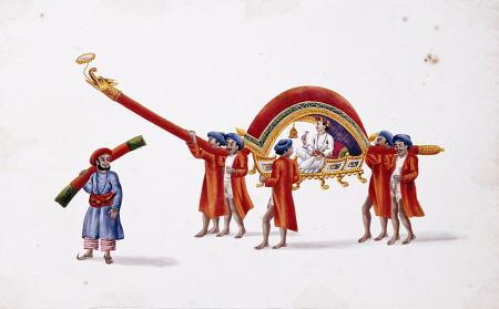 A Dignitary Carried In An Ornamental Chair from 