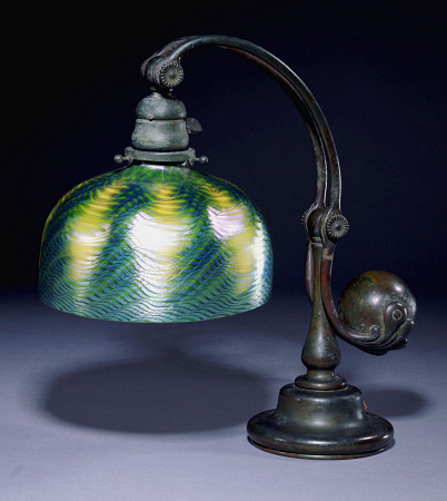A Favrile Glass And Bronze Counter Balance Lamp,  Circa 1900-10 from 