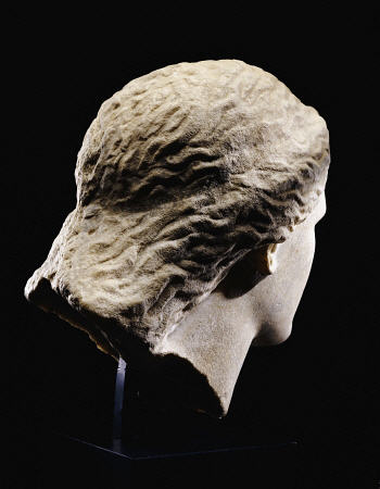 A Greek Marble Female Head From Behind from 