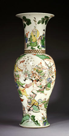 A Large Famille Verte Yanyan Vase from 